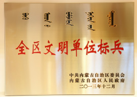 2013年12月,全区文明单位标兵